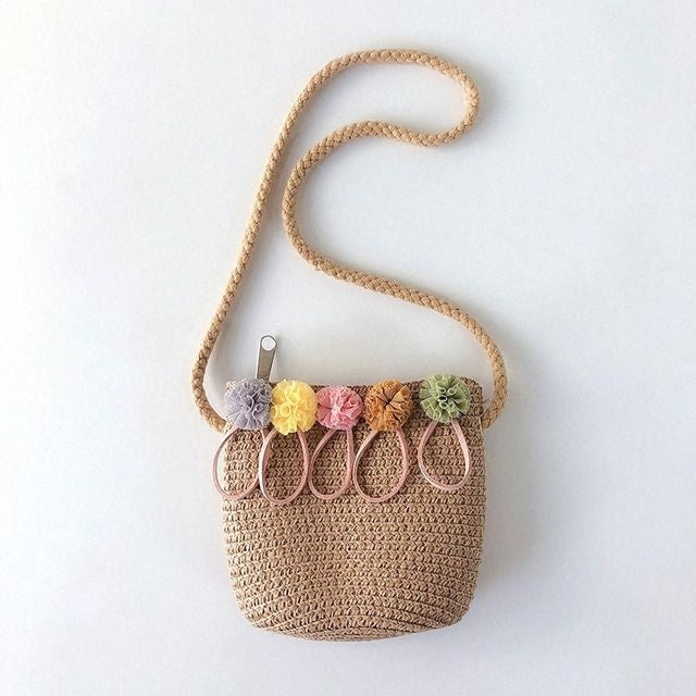 Floral Casual Straw Beach Handmade Crossbody Bag Mssza