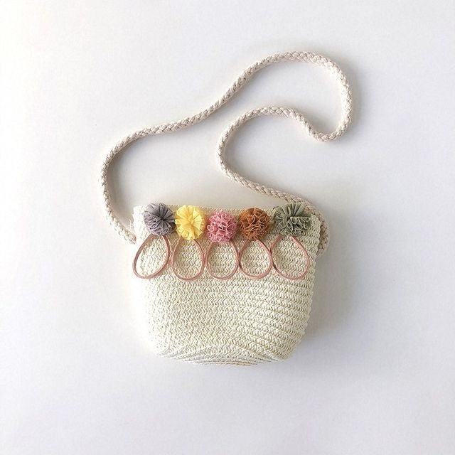Floral Casual Straw Beach Handmade Crossbody Bag Mssza