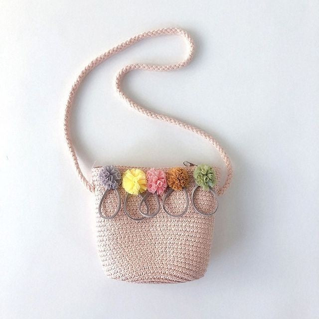 Floral Casual Straw Beach Handmade Crossbody Bag Mssza