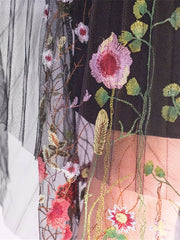 Floral Embroidered Maxi Skirt For Women Mssza