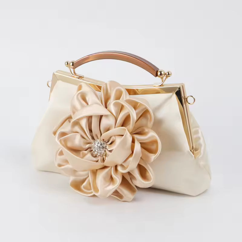 Floral Flower Evening Handbag with Detachable Chain Strap Party Prom Bags Mssza