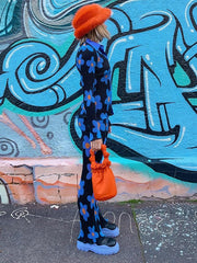 Floral Print Buttons Casual T Shirt Long Pants Outfit Mssza