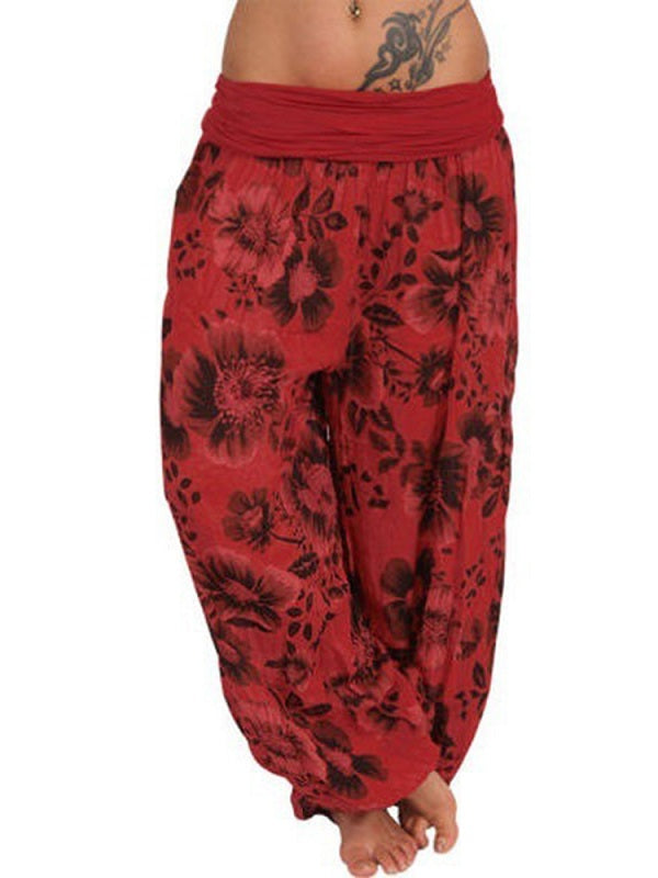 Floral Print Loose Casual Full Length Sport Pant Mssza