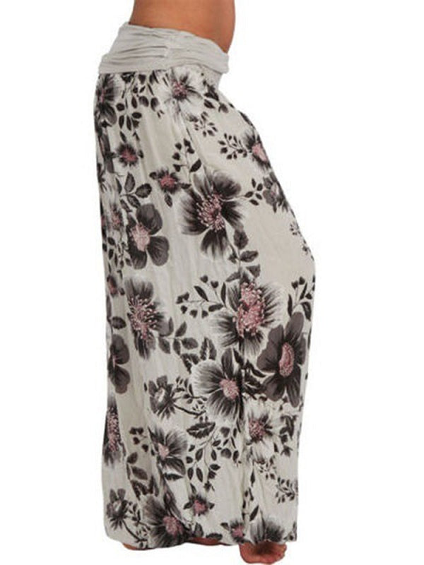 Floral Print Loose Casual Full Length Sport Pant Mssza