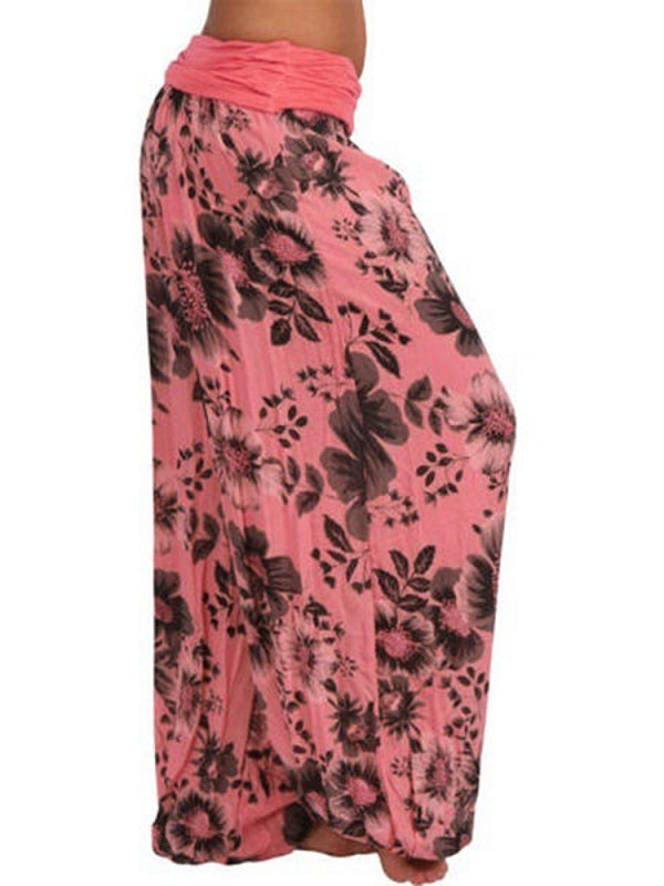 Floral Print Loose Casual Full Length Sport Pant Mssza