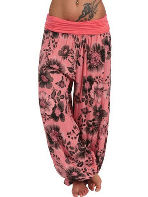 Floral Print Loose Casual Full Length Sport Pant Mssza