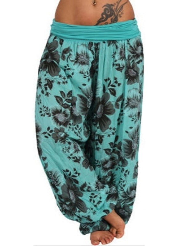 Floral Print Loose Casual Full Length Sport Pant Mssza