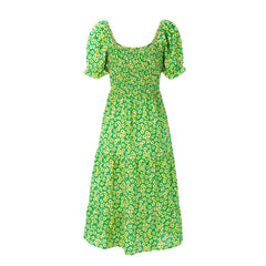 Split Swing Short Sleeve Floral Print Scoop Neck Plus Size Beach Boho Dress Mssaz Desses