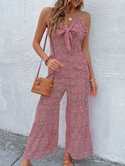 Floral Print Straps Neck Sleeveless Polyester One Piece Outfit Mssza