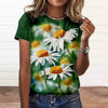 Floral Print Tee Short Sleeve O-Neck Large Size T Shirt Mssza
