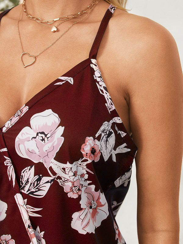 Floral Print V-neck Cami Mssza
