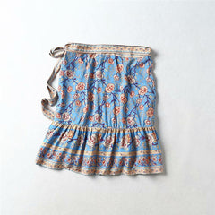 Floral Printed Bohemian Short Skirt Mssza