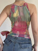 Floral Prints Slim Fit Vest Lace Up Causal Holiday Style Chic Trendy Camisole Tops Mssza