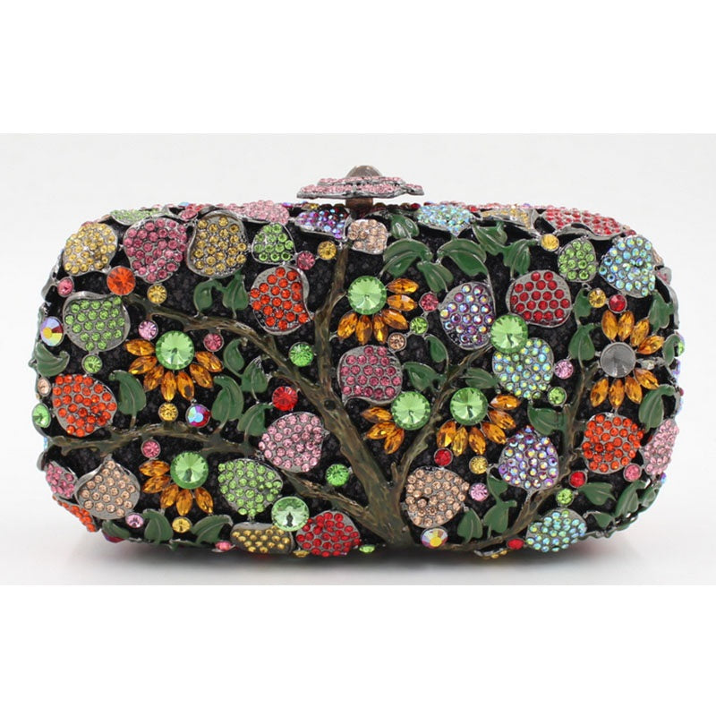 Floral Style Crystal Day Clutches Mssza