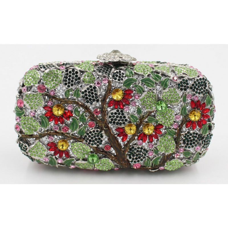 Floral Style Crystal Day Clutches Mssza