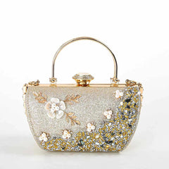 Flower Crystal Wedding Bridal Dinner Party Cocktail Diamond Clutch Mssza