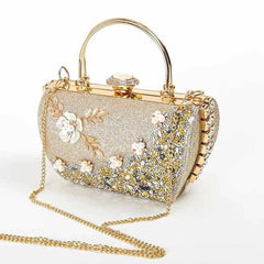 Flower Crystal Wedding Bridal Dinner Party Cocktail Diamond Clutch Mssza