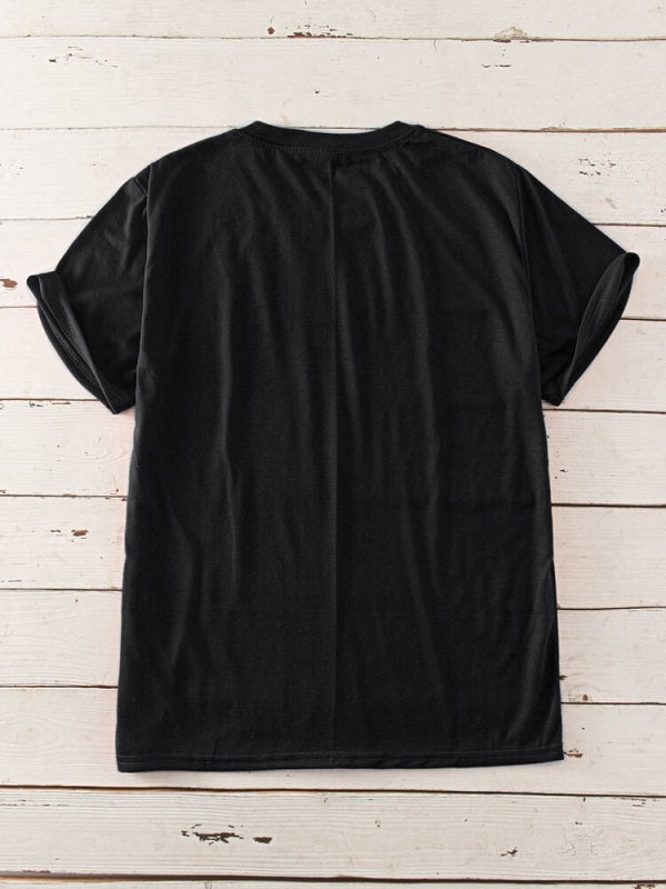 Flower O-neck Print Short Sleeve Casual T-Shirt Mssza