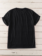 Flower O-neck Print Short Sleeve Casual T-Shirt Mssza