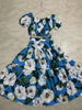 Flower Print Off The Shoulder Short Sleeve Top High Waist A Line Folds Skirts Two Piece Set Mssza