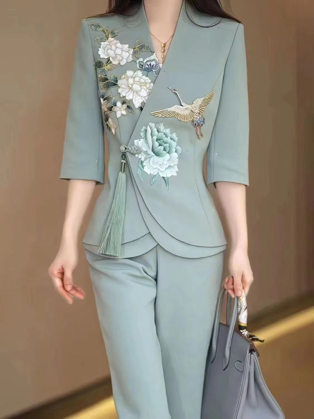 Formal Designer Evening Party Blazer And Pant 2 Pieces Set Mssza