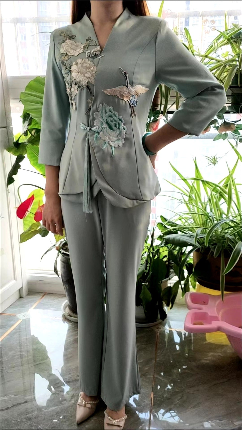 Formal Designer Evening Party Blazer And Pant 2 Pieces Set Mssza