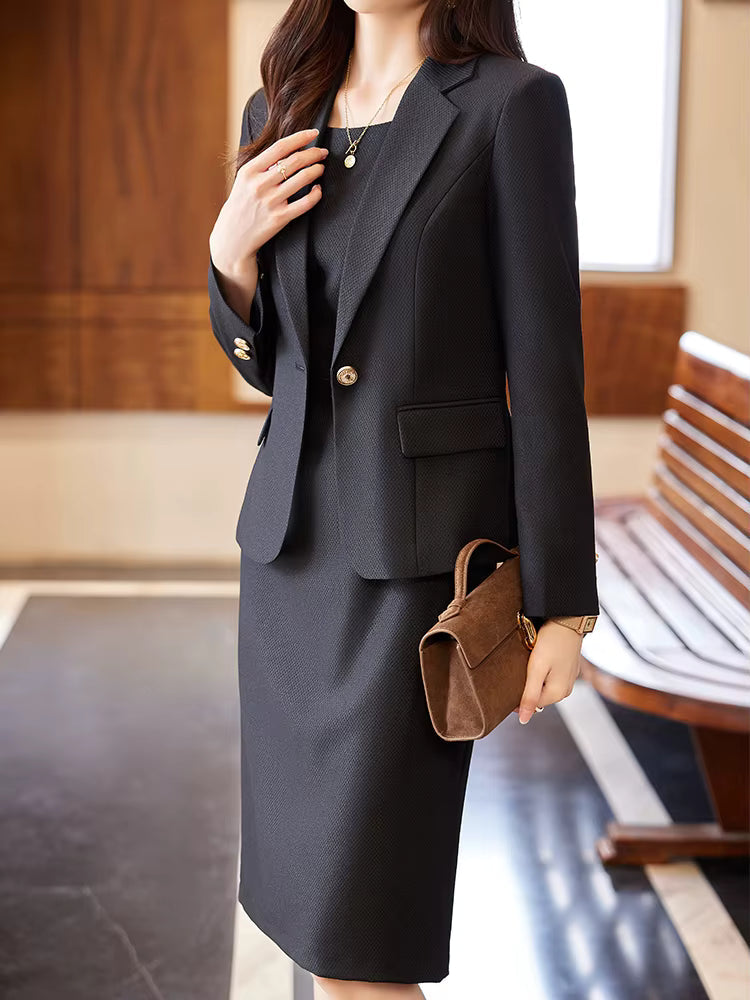 Formal High Quality Business Work Blazer And Skirt Two Piece Set Mssza