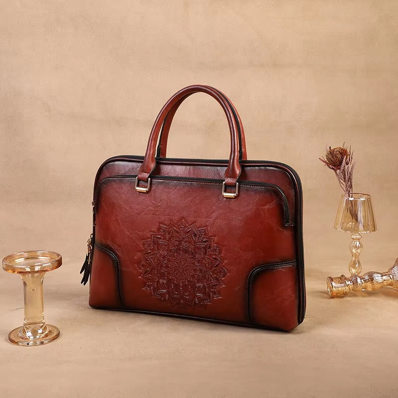 Formal High Quality Leather Laptop Briefcase Retro Bags Mssza
