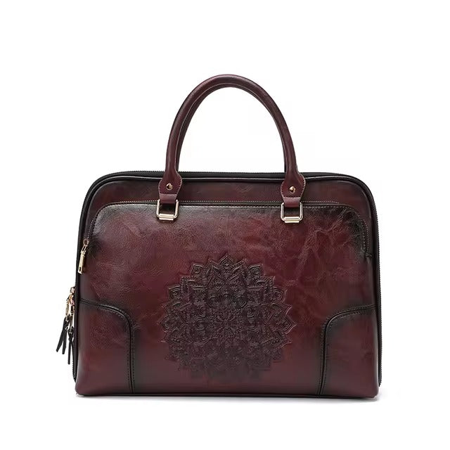Formal High Quality Leather Laptop Briefcase Retro Bags Mssza