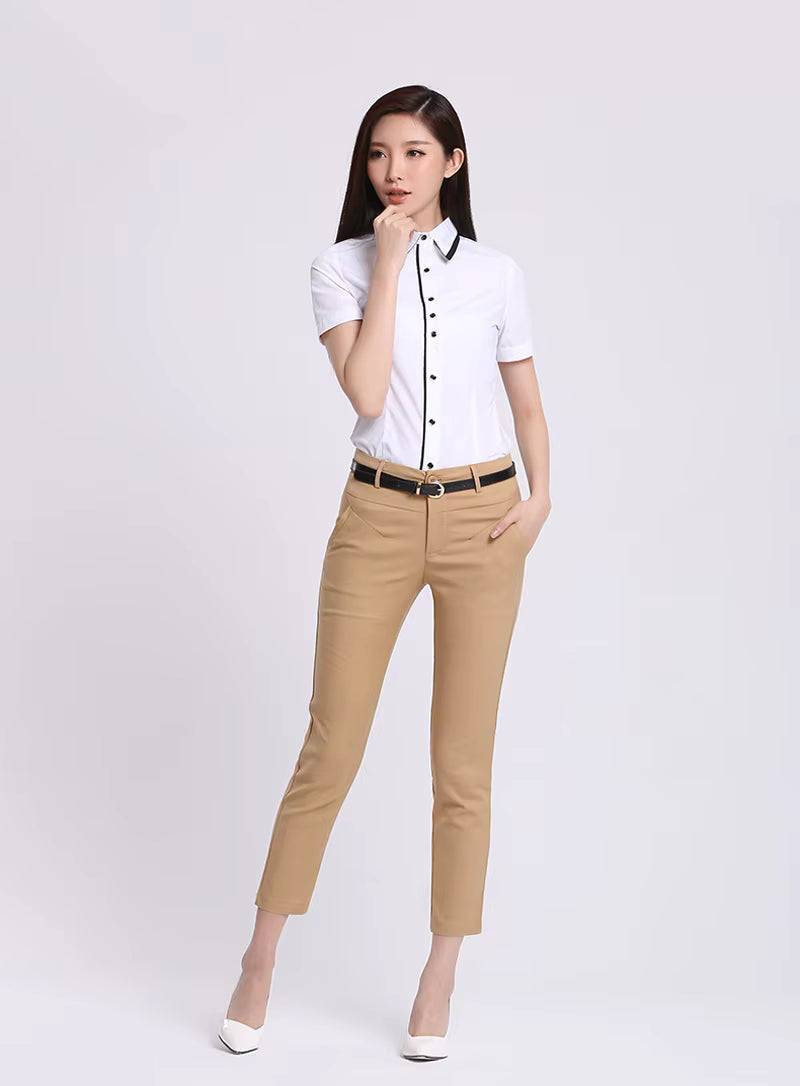 Formal High Waist Pencil Skinny Ankle Length Pants Mssza
