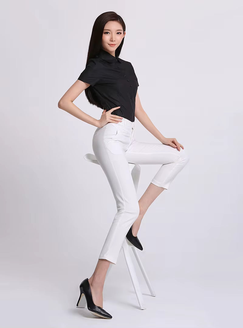 Formal High Waist Pencil Skinny Ankle Length Pants Mssza