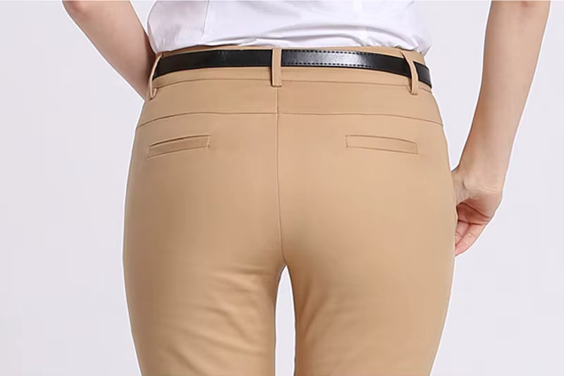 Formal High Waist Pencil Skinny Ankle Length Pants Mssza