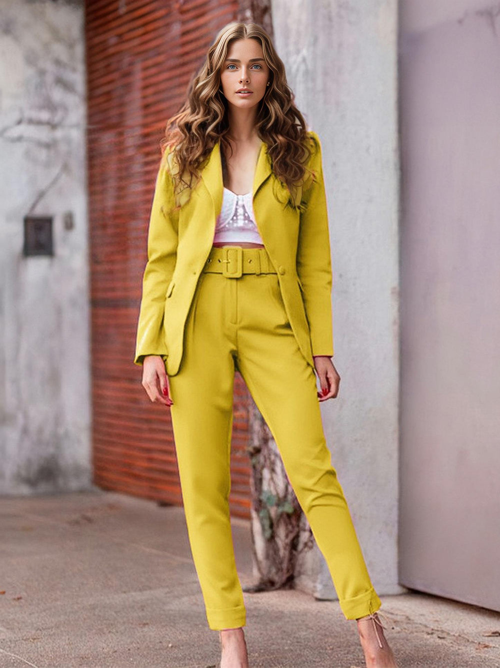 Formal Long Sleeves Turndown Collar Two Piece Sets Mssza