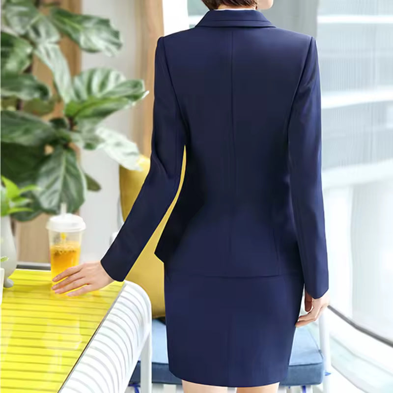 Formal Notched Slim Pant Long Sleeve Blazer 2 Piece Suit Mssza