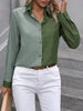 Formal Single-Breasted Solid Color Block Long-Sleeved Lapel Shirt Mssza
