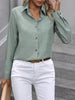 Formal Single-Breasted Solid Non Stretch Long-Sleeved Lapel Shirt Mssza