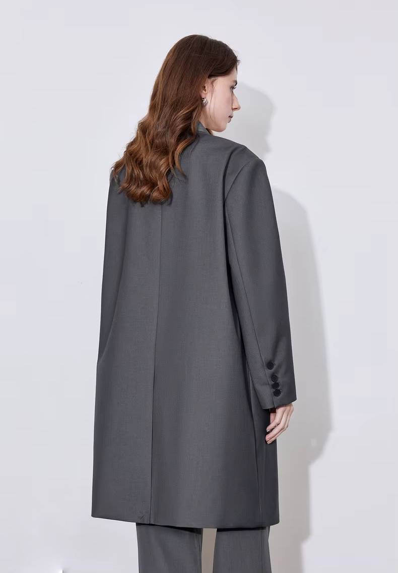Formal Single Breasted Turn Down Collar Jacket And Skirt 2 Piece Suit Mssza