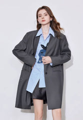 Formal Single Breasted Turn Down Collar Jacket And Skirt 2 Piece Suit Mssza
