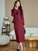 Formal Single Button Business Work Blazer And Skirt Two Piece Suit Mssza
