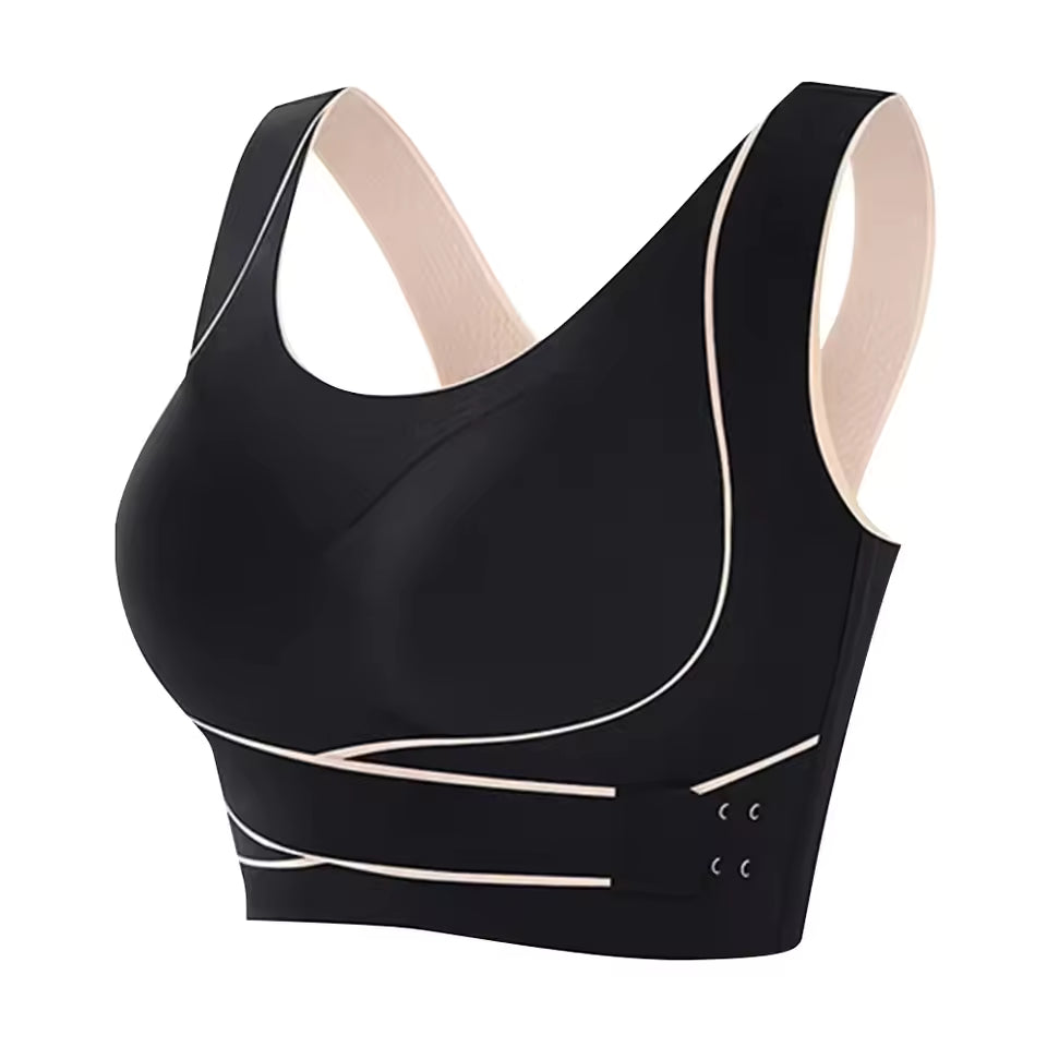 Front Adjustable Buckle Wireless Padded Comfy Gym Yoga Underwear Low Intensity Sports Bra Mssza