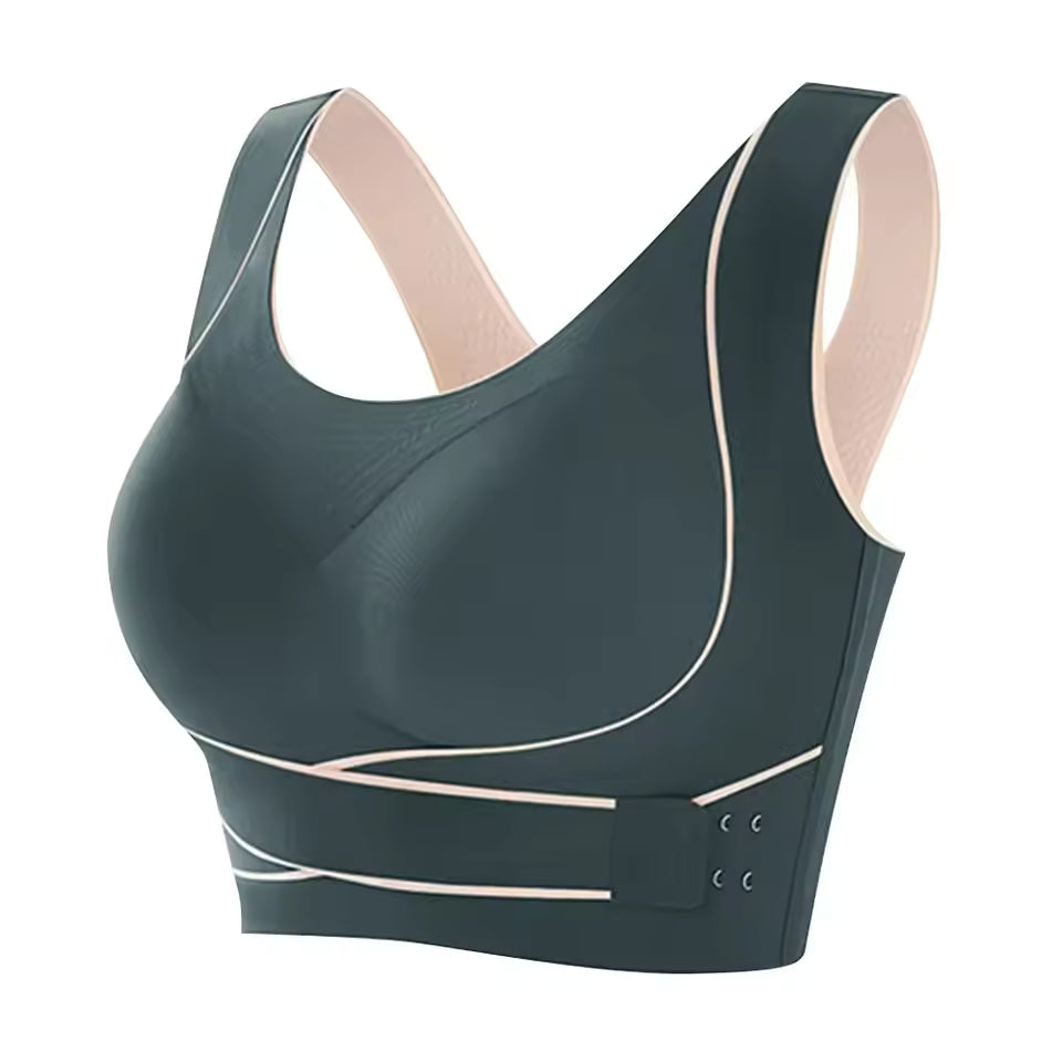 Front Adjustable Buckle Wireless Padded Comfy Gym Yoga Underwear Low Intensity Sports Bra Mssza