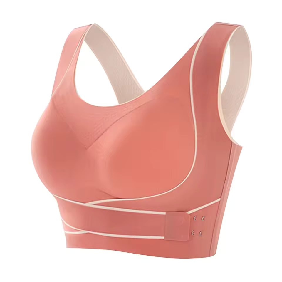 Front Adjustable Buckle Wireless Padded Comfy Gym Yoga Underwear Low Intensity Sports Bra Mssza