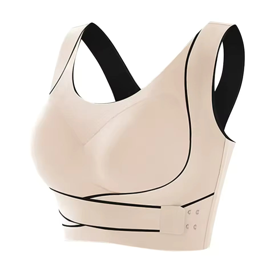Front Adjustable Buckle Wireless Padded Comfy Gym Yoga Underwear Low Intensity Sports Bra Mssza