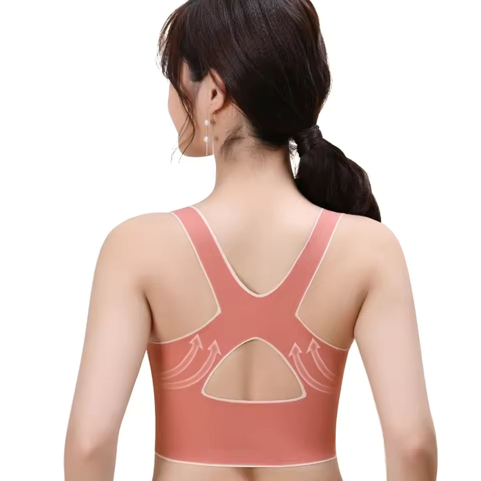 Front Adjustable Buckle Wireless Padded Comfy Gym Yoga Underwear Low Intensity Sports Bra Mssza