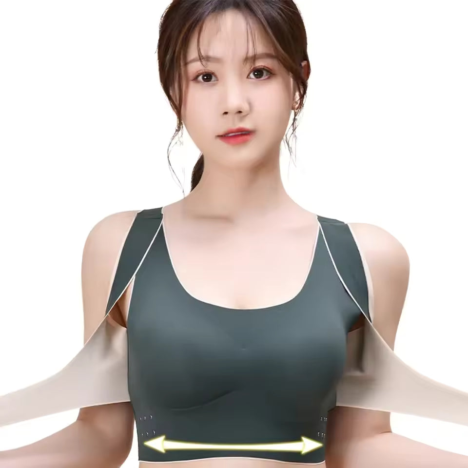Front Adjustable Buckle Wireless Padded Comfy Gym Yoga Underwear Low Intensity Sports Bra Mssza