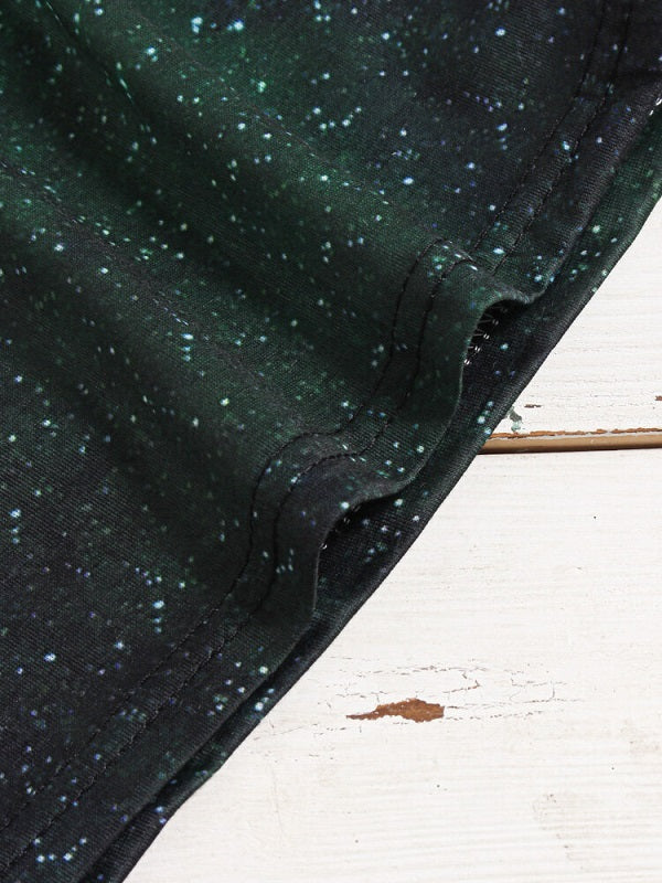 Galaxy Print O-neck Short Sleeve Casual T-Shirt Mssza