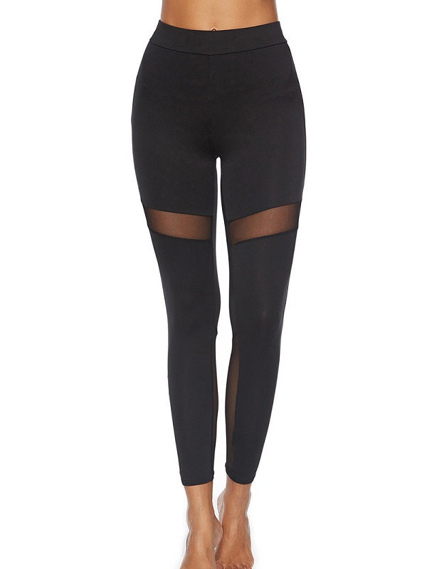 Gauze Patchwork Skinny Yoga Leggings Mssza
