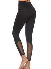 Gauze Patchwork Skinny Yoga Leggings Mssza