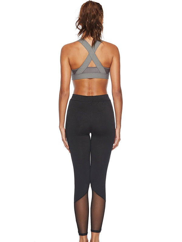 Gauze Patchwork Skinny Yoga Leggings Mssza