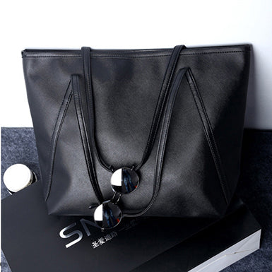 Generously Sized Tote Handbag â€?Angled Topstitching Mssza